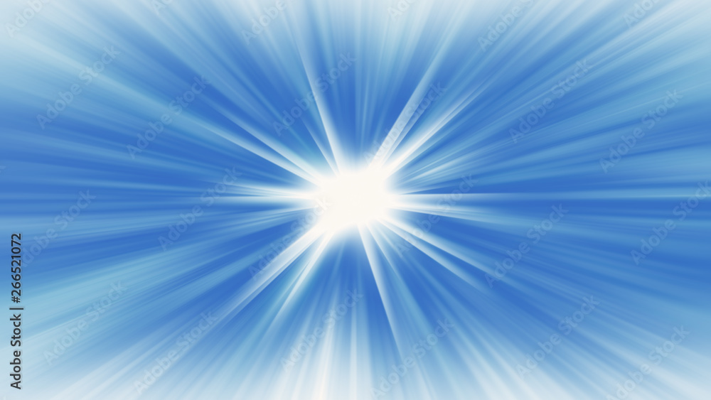 Blue radial radiant banner background glowing starburst