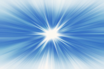 Blue radial radiant banner background glowing starburst
