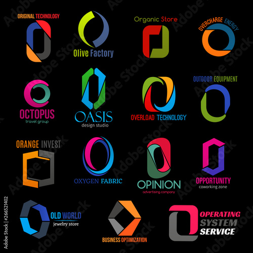 Modern corporate identity colorful letter O icons