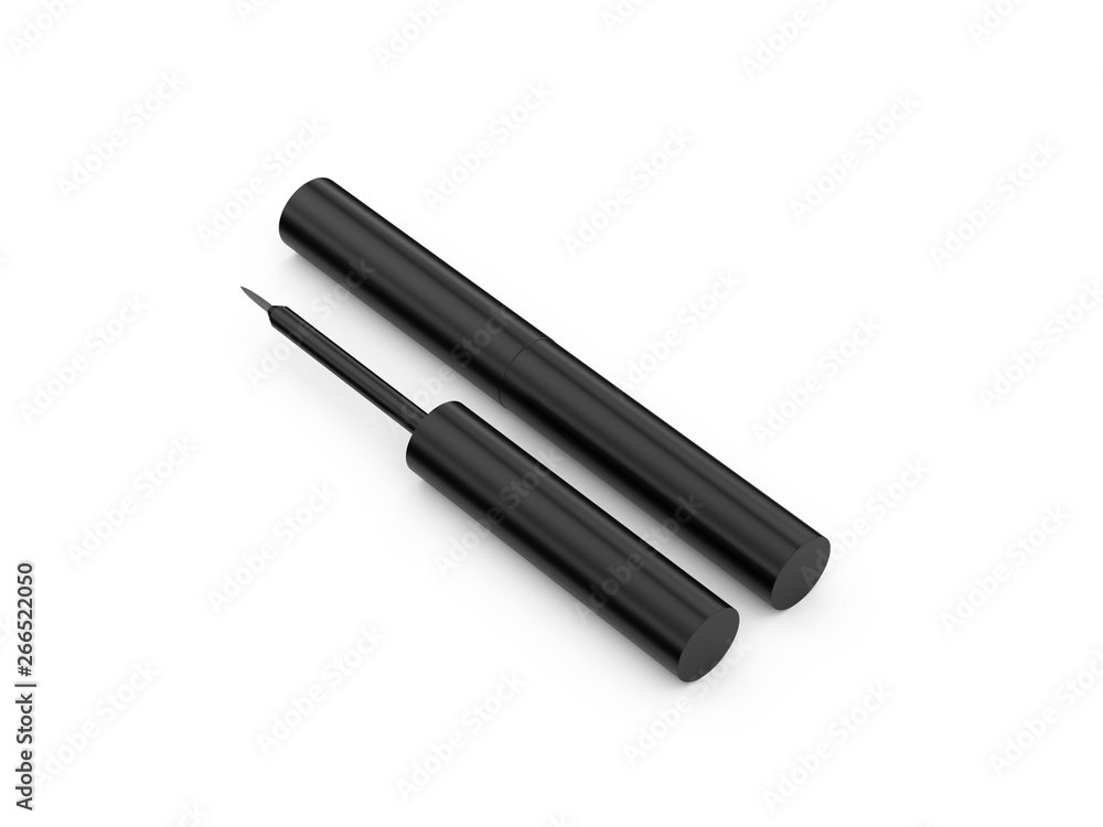 Eyeliner tube mockup isolated on white background, ready for your design presentation, 3d illustration Eyeliner tube mockup isolated on white background, ready for your design presentation, 3d illustration