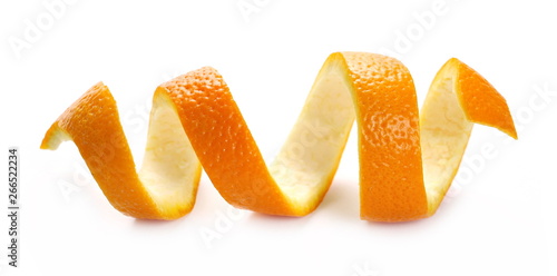 Orange peel isolated on white background photo