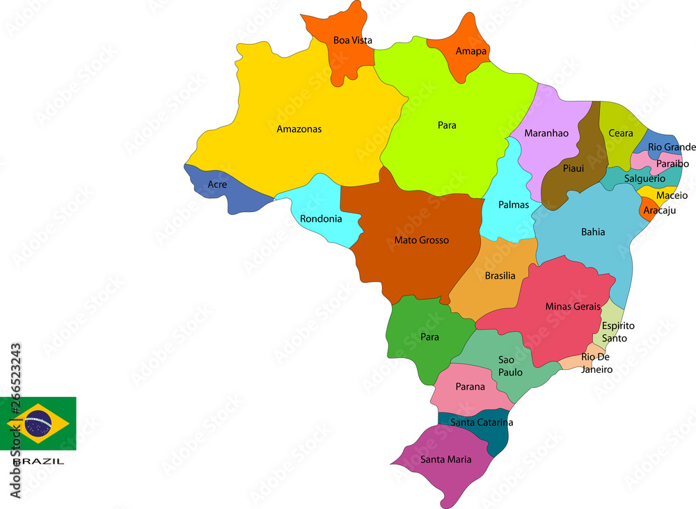 Map of Brazil 4k vector illustration