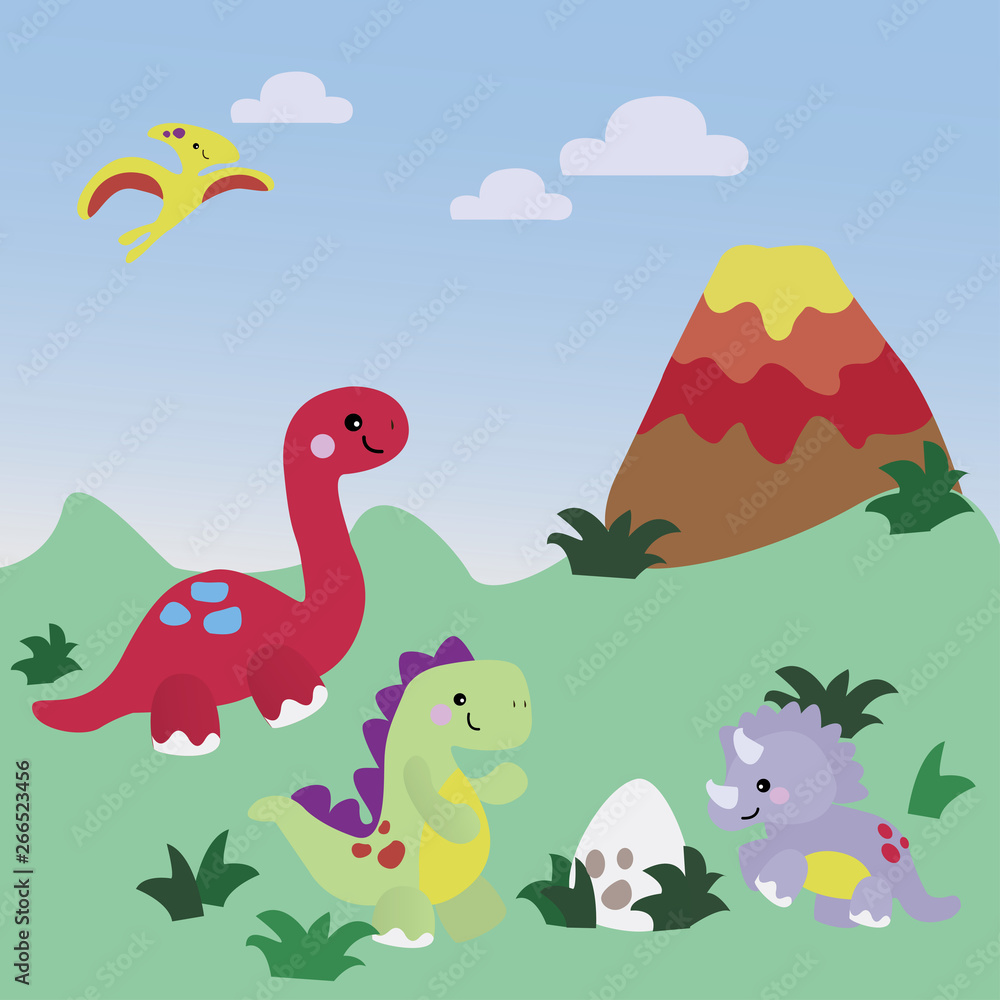 Fototapeta premium Dinosaurs and ecosystems millions of years old.
