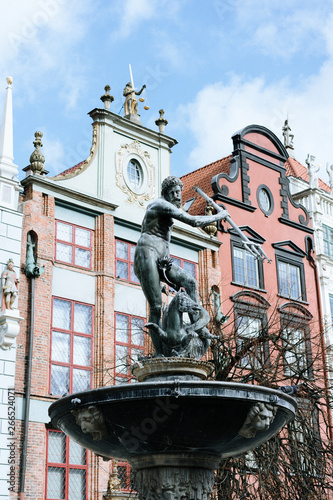  Neptune Fountain in Polish Gdansk