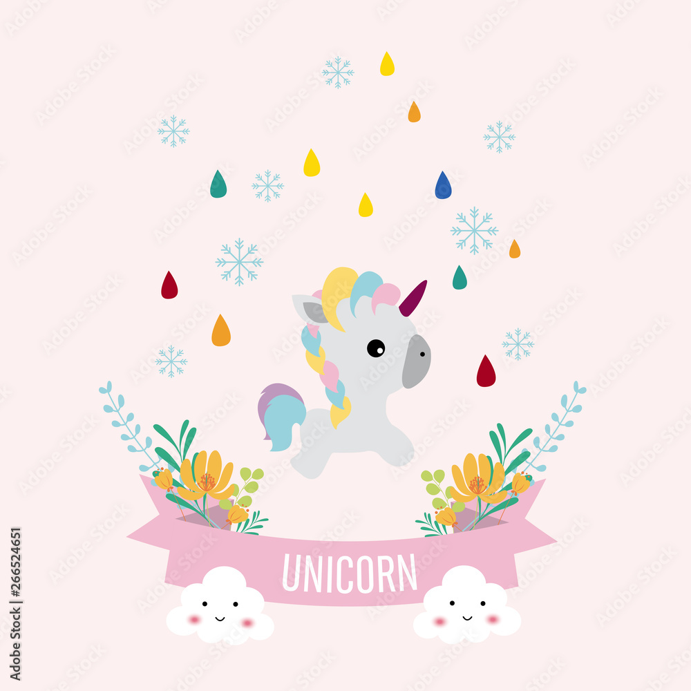 unicorn in rainbow and snow unicorn in rainbow and snow