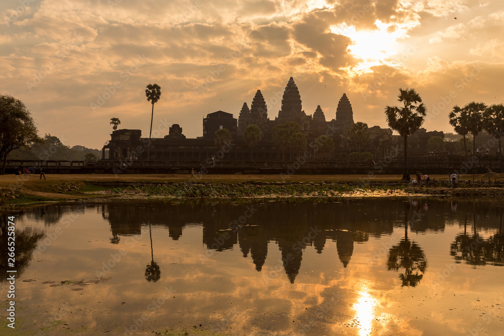 Sunrise at Angkor Wat temple complex, Cambodia
