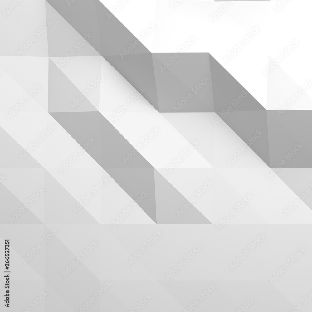 Fototapeta premium White low poly pattern. Abstract 3d