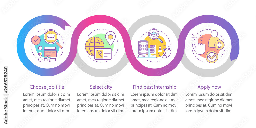 Fototapeta premium Internship program vector infographic template