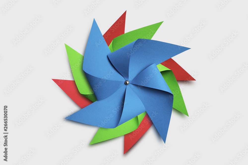 Colorful paper spinner isolated on white background Colorful paper spinner isolated on white background