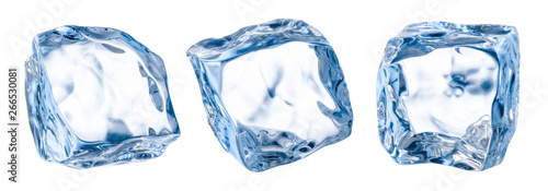 Ice cube isolate. Set of ice cubes, isolated on white