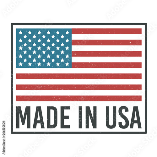 Made in USA vintage vector stamp isolated on white background.
