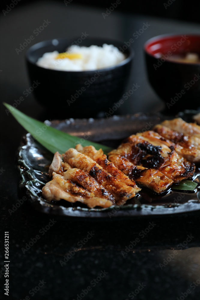 japanese food , Chicken teriyoki with rice japanese food , Chicken teriyoki with rice
