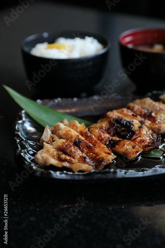 japanese food , Chicken teriyoki with rice