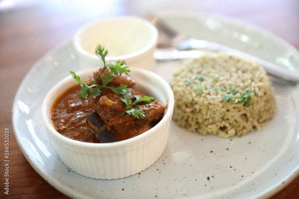 Masala curry , indian food with Biryani rice Masala curry , indian food with Biryani rice