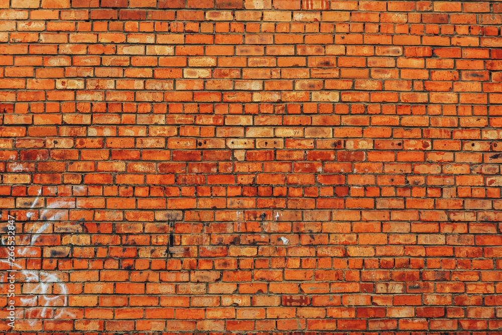 Fototapeta premium old red brick wall, background