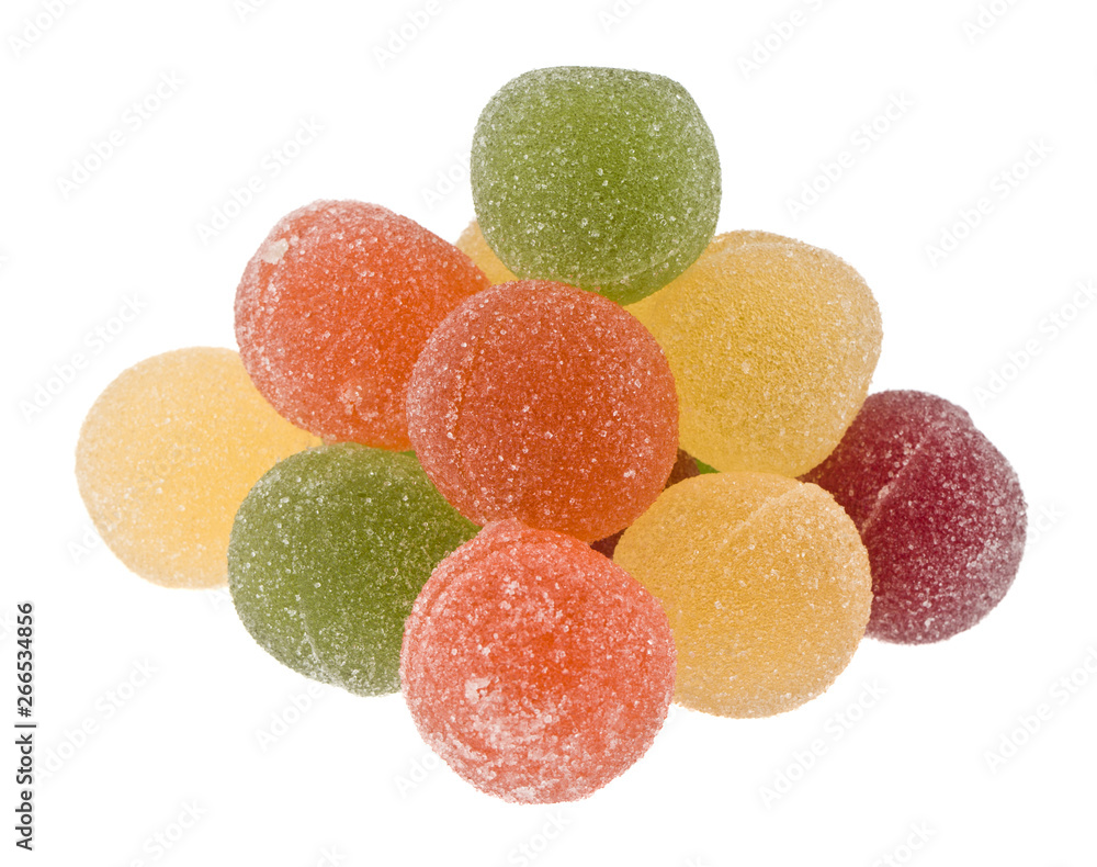 pyramid of marmalade balls isolated on white background close up pyramid of marmalade balls isolated on white background close up
