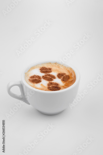 conceptual,cup of coffe americano ,with beans,isolated white background