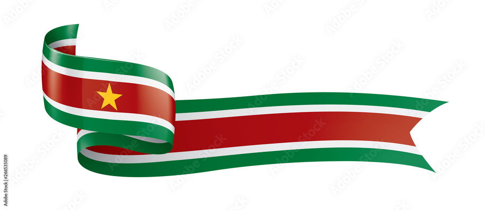 Suriname flag, vector illustration on a white background Suriname flag, vector illustration on a white background