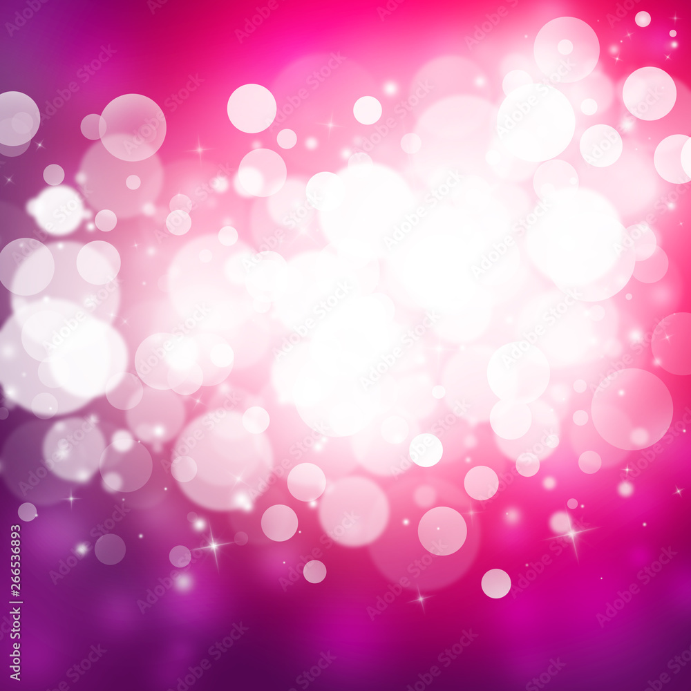 Magenta sparkle rays lights with bokeh elegant abstract background. Dust sparks background.