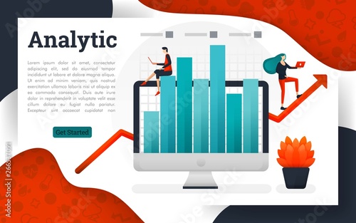 Analysis business management research solution, vector illustration concept can be use for, landing page, template, ui ux, web, mobile app, poster, banner, website, flyer, ads