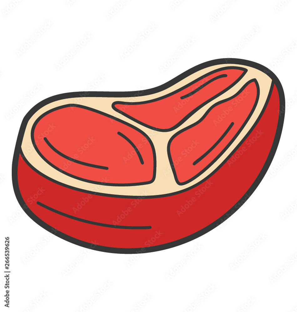 Hand drawn vector of steak icon Hand drawn vector of steak icon