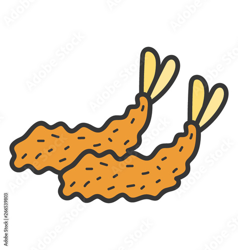 Seafood vector, shrimps icon