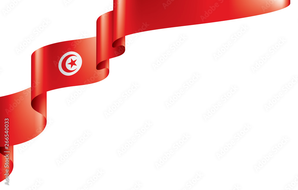 Tunisia flag, vector illustration on a white background Tunisia flag, vector illustration on a white background