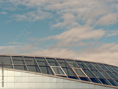modern building design on blue sky background
