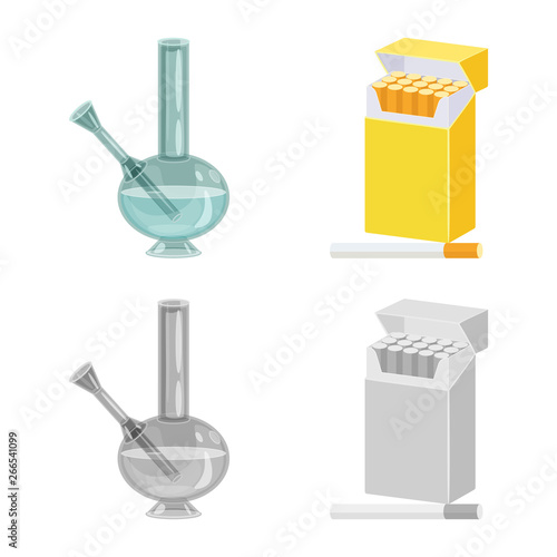 Vector design of refuse and stop sign. Collection of refuse and habit vector icon for stock.