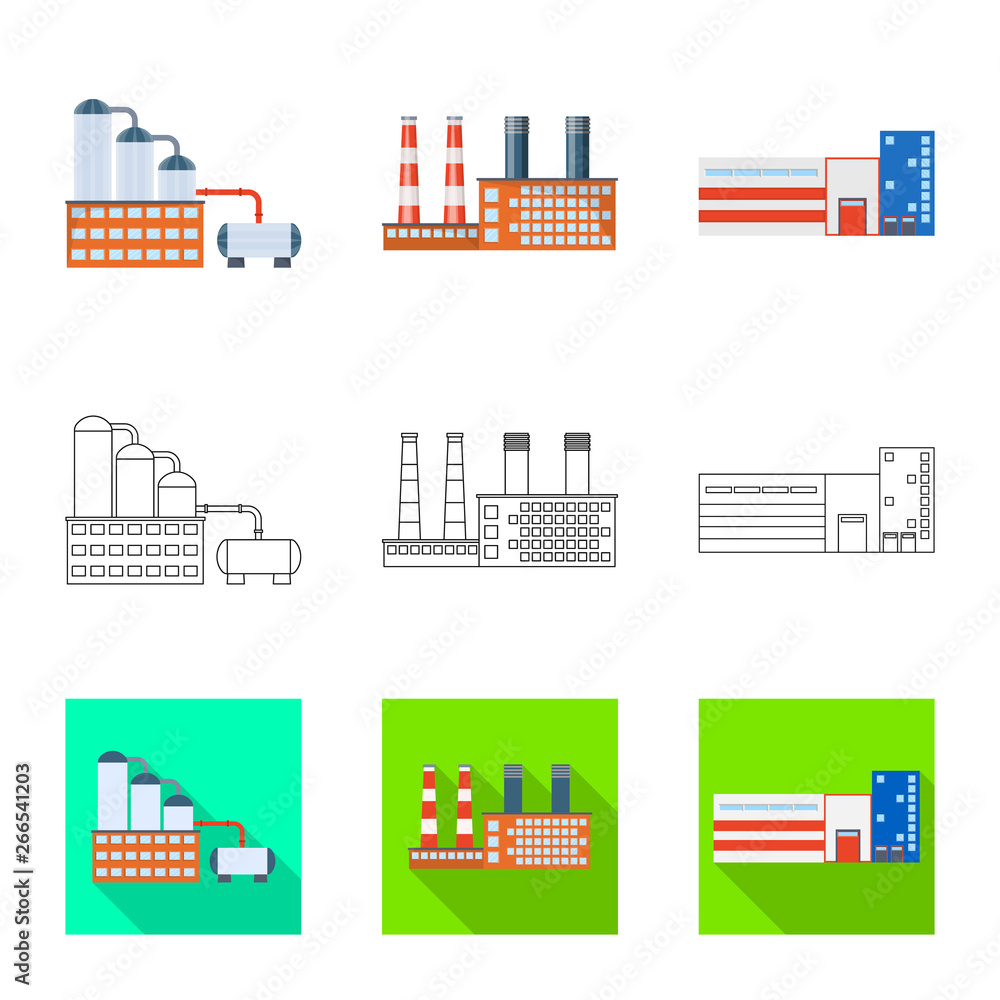 Vector design of production and structure sign. Collection of production and technology stock vector illustration.