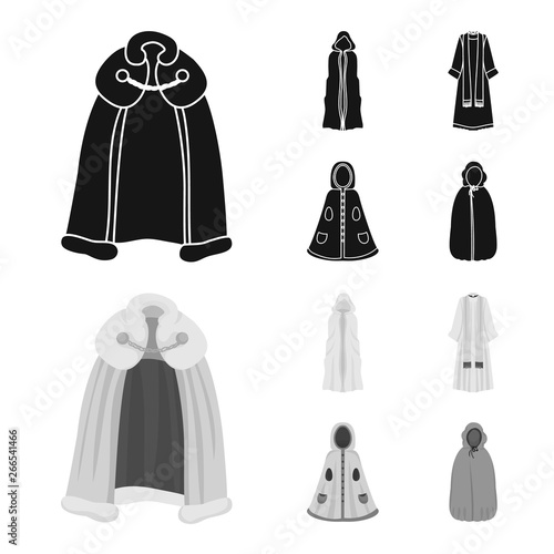 Isolated object of material and clothing logo. Set of material and garment vector icon for stock.