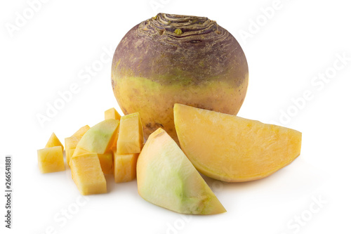 Fresh Turnip Swede isolated over white background.