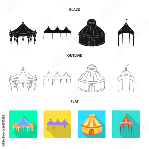 Vector illustration of roof and folding logo. Set of roof and architecture stock vector illustration.