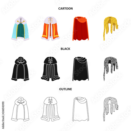 Vector illustration of material and clothing logo. Collection of material and garment stock vector illustration.