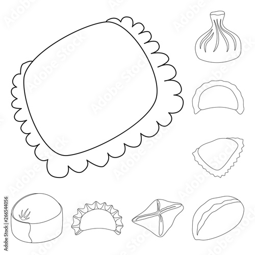 Isolated object of food  and dish icon. Set of food  and cooking stock symbol for web.