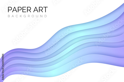Wavy holographic paper cut background
