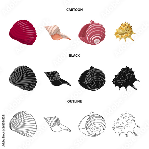 Vector illustration of animal and decoration sign. Collection of animal and ocean vector icon for stock.