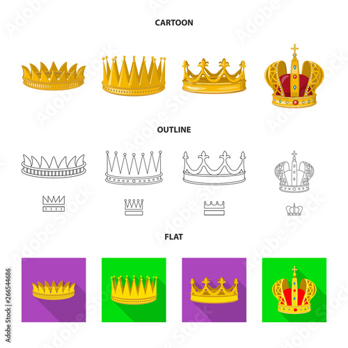 Vector design of medieval and nobility sign. Collection of medieval and monarchy vector icon for stock.