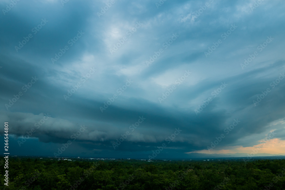 Fototapeta premium thunder storm sky Rain clouds .