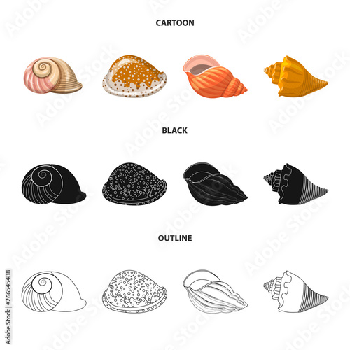 Vector illustration of animal and decoration logo. Set of animal and ocean stock vector illustration. © Svitlana