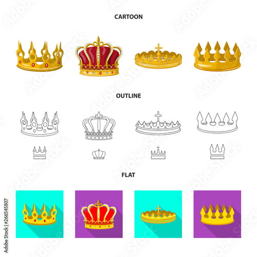 Isolated object of medieval and nobility symbol. Collection of medieval and monarchy vector icon for stock.