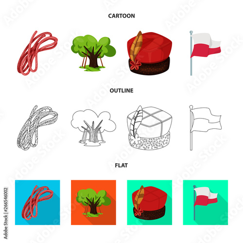Isolated object of traditional and tour symbol. Collection of traditional and landmarks stock vector illustration.