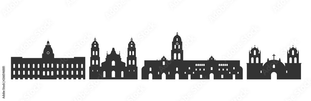 Fototapeta premium Bolivia logo. Isolated Bolivian architecture on white background