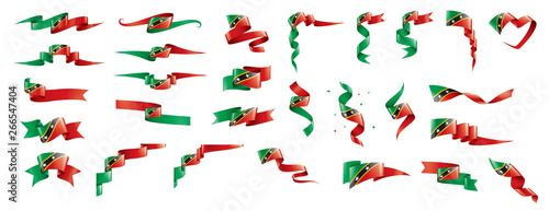 Saint Kitts and Nevis flag, vector illustration on a white background