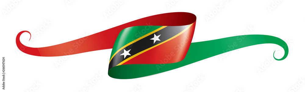 Saint Kitts and Nevis flag, vector illustration on a white background Saint Kitts and Nevis flag, vector illustration on a white background