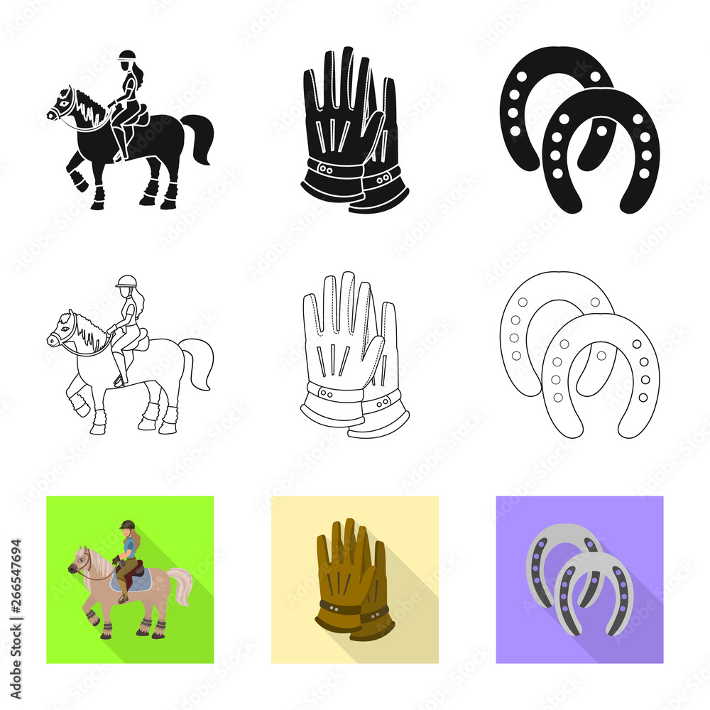 Fototapeta premium Isolated object of equipment and riding symbol. Collection of equipment and competition stock vector illustration.