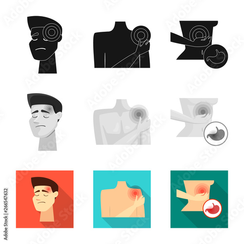 Vector design of hospital and rendering sign. Set of hospital and help vector icon for stock.