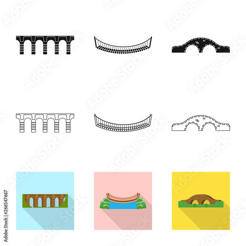 Vector illustration of connection and design symbol. Collection of connection and side stock vector illustration.