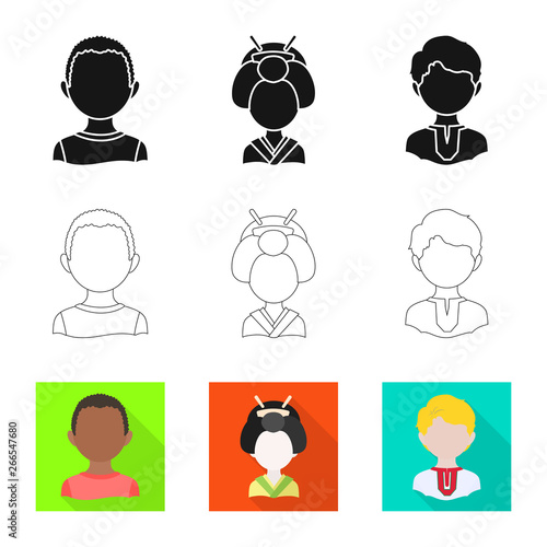 Isolated object of imitator and resident logo. Collection of imitator and culture stock vector illustration.