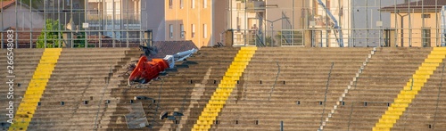 demolition of the northern curve of the Bergamo stadium